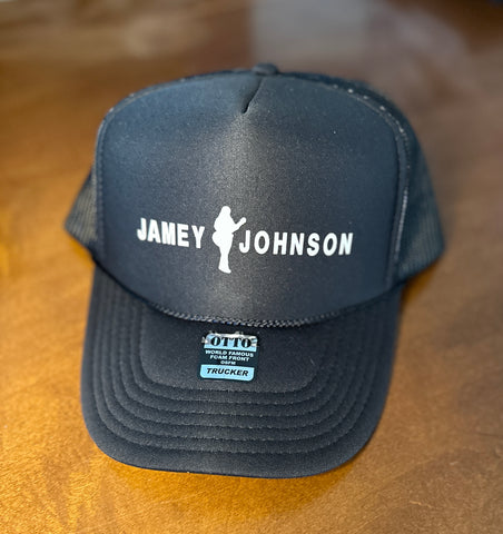 Jamey Johnson Black Mesh Logo Cap.